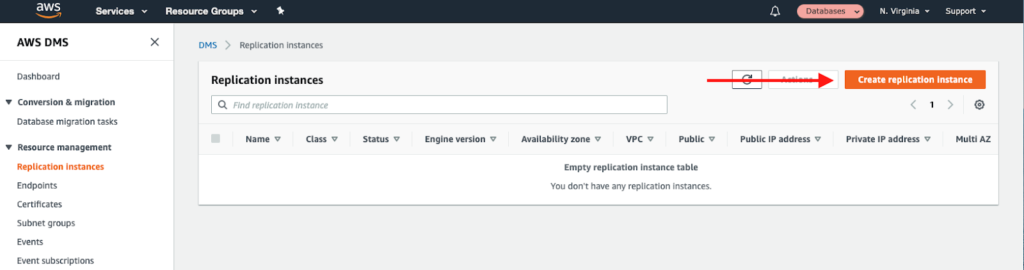 Replication Instance Configuration